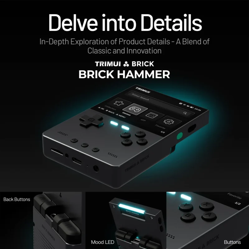 TRIMUI BRICK HAMMER Pocket Retro Console with 3.2-Inch HD IPS Display